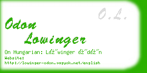 odon lowinger business card